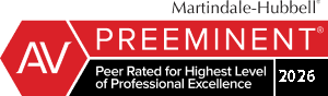 Martindale-Hubbell | AV Preeminent | Peer Rated for Highest Level of Professional Excellence | 2026 badge